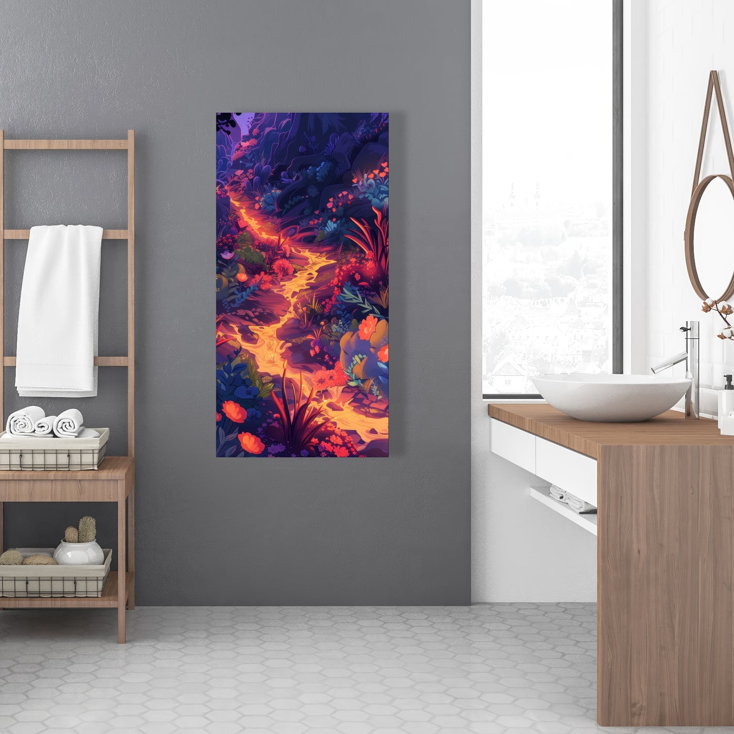 Burning Flowers - Pink Canvas Art for Home Decor | Stylish Decor
