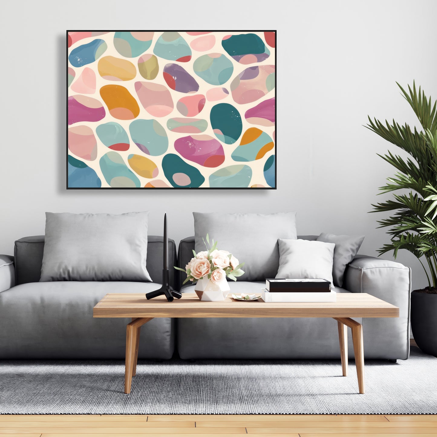 Dots and bops - 36"x36" Framed canvas