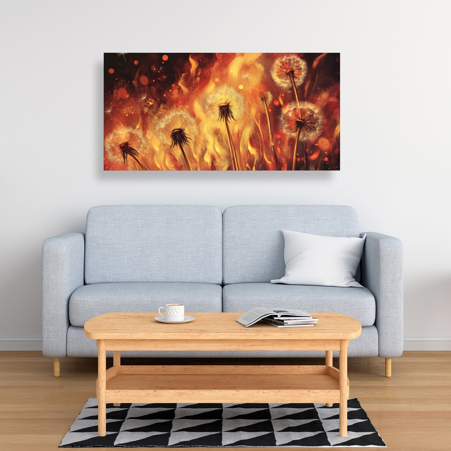 Dandy Fire - Yellow Canvas Art for Home Decor | Brighten Up