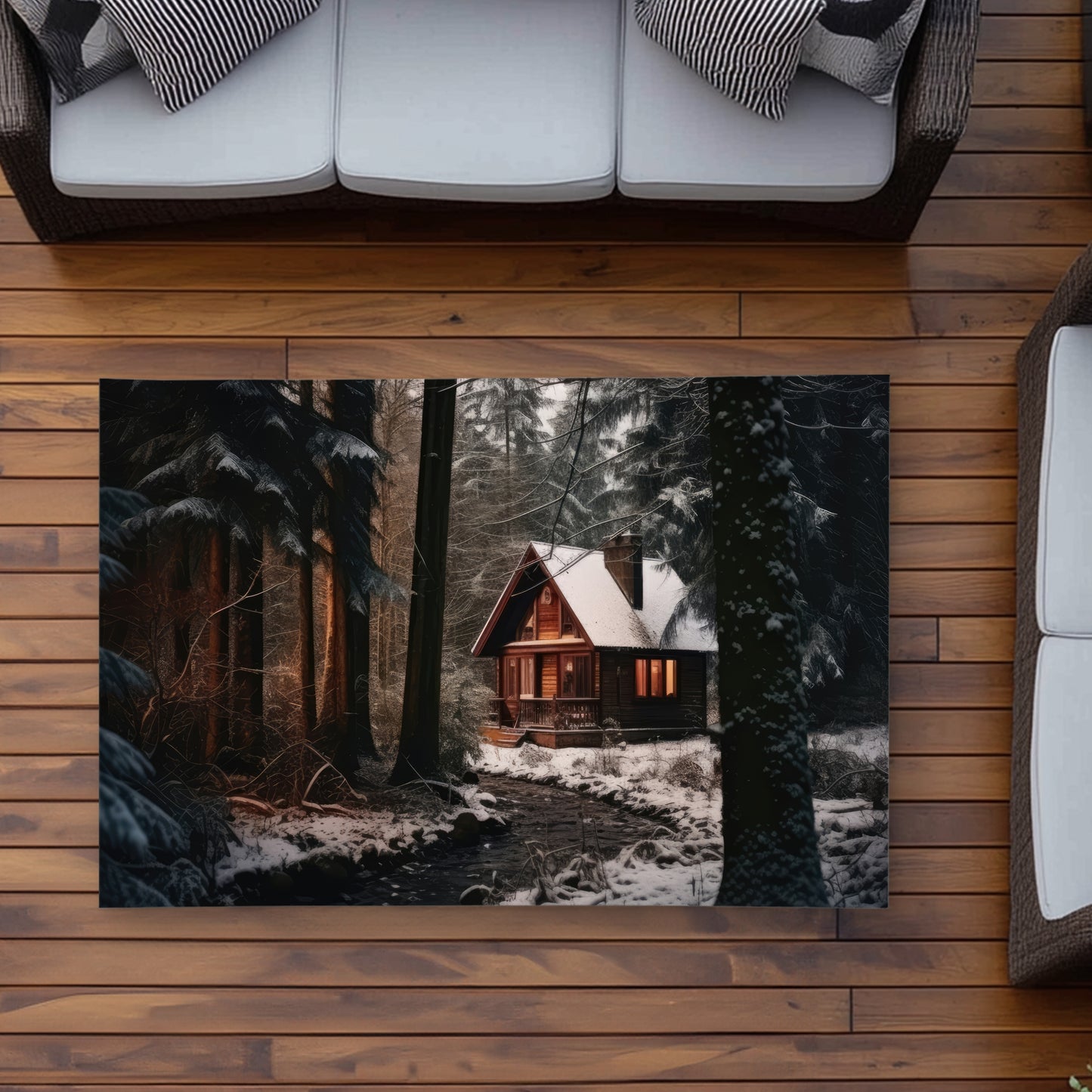 By the River Black Outdoor Area Rug | Stylish Home Decor