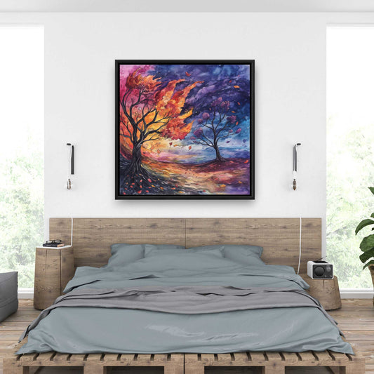 Before the storm - Yellow Framed Canvas for Home Decor