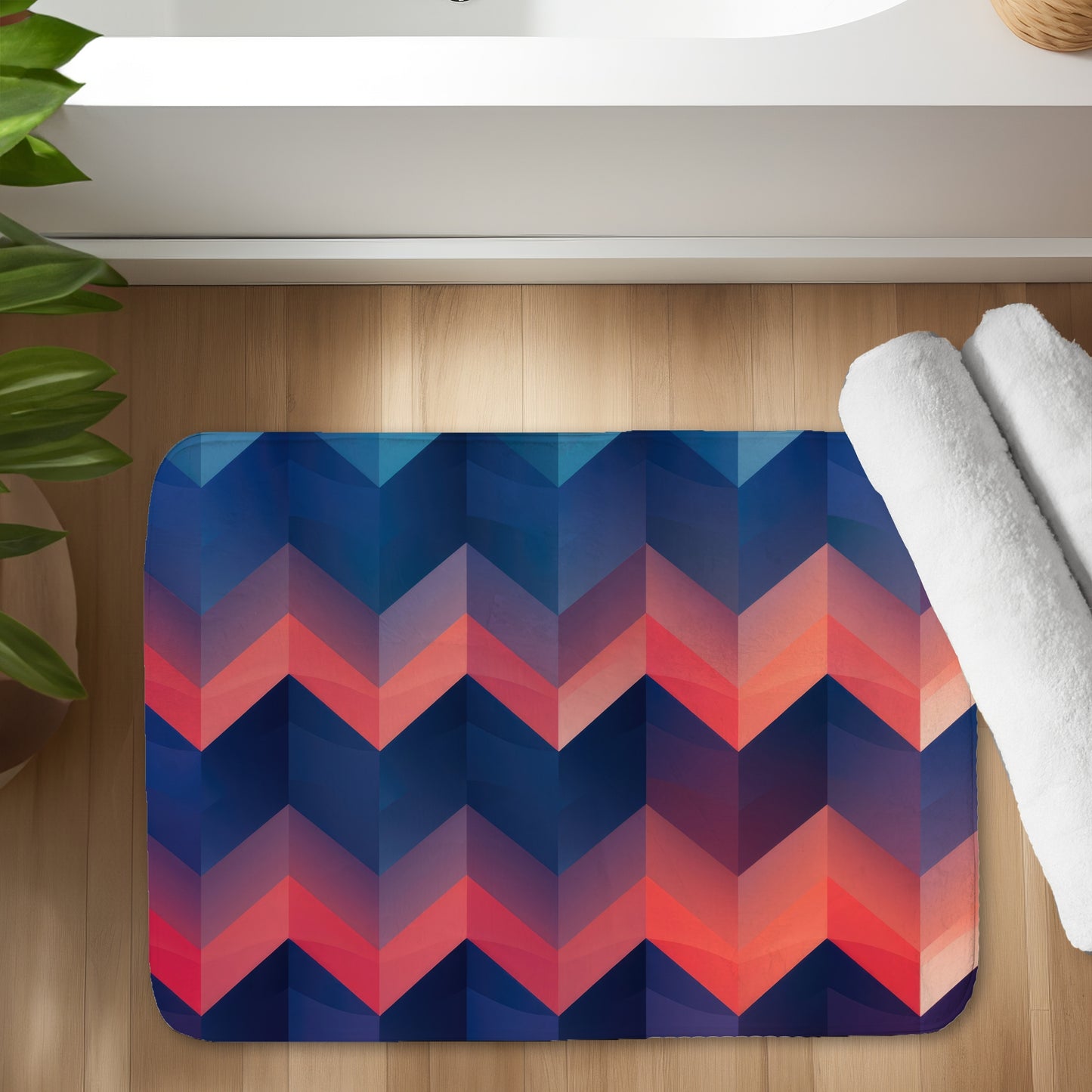 Heat Waves Blue Bath Mat | Stylish Home Decor Essential