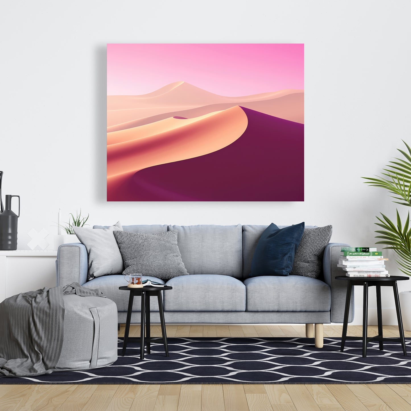 Calm Dunes - White Canvas Art for Elegant Home Decor