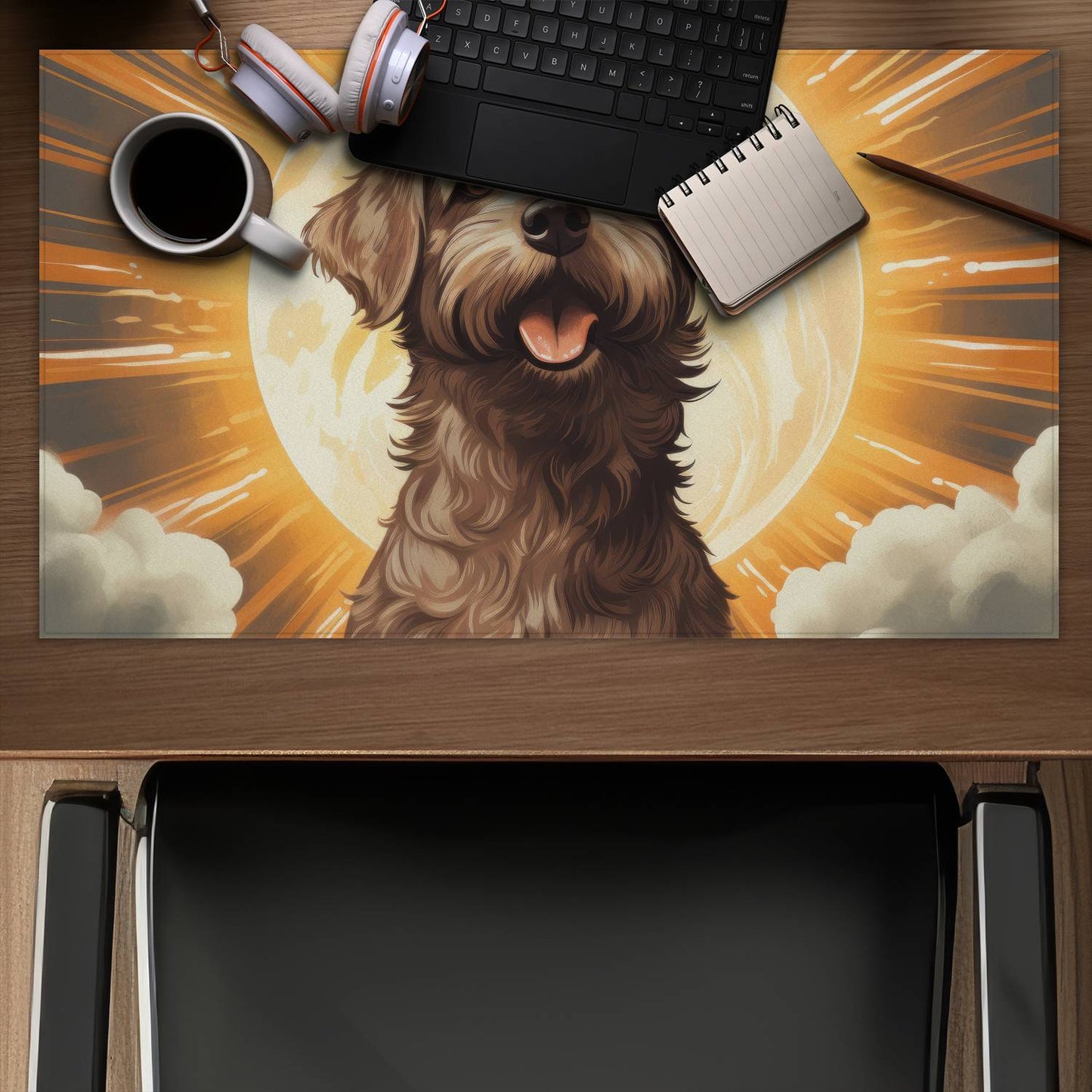 Pupper - Brown Desk Mat for Stylish Home Decor and Comfort