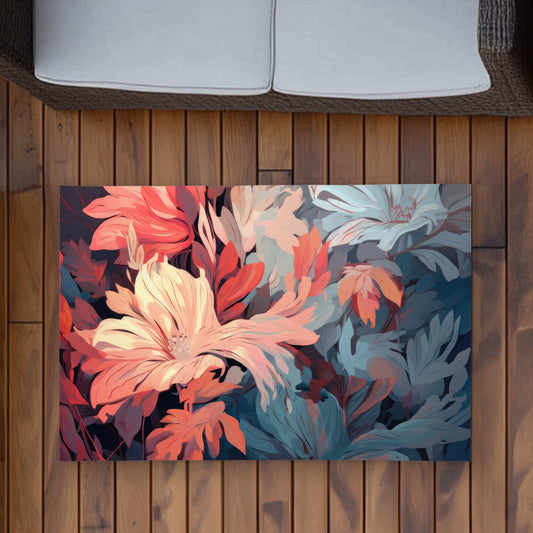 Silent charm - Turquoise Outdoor Area Rug for Home Decor