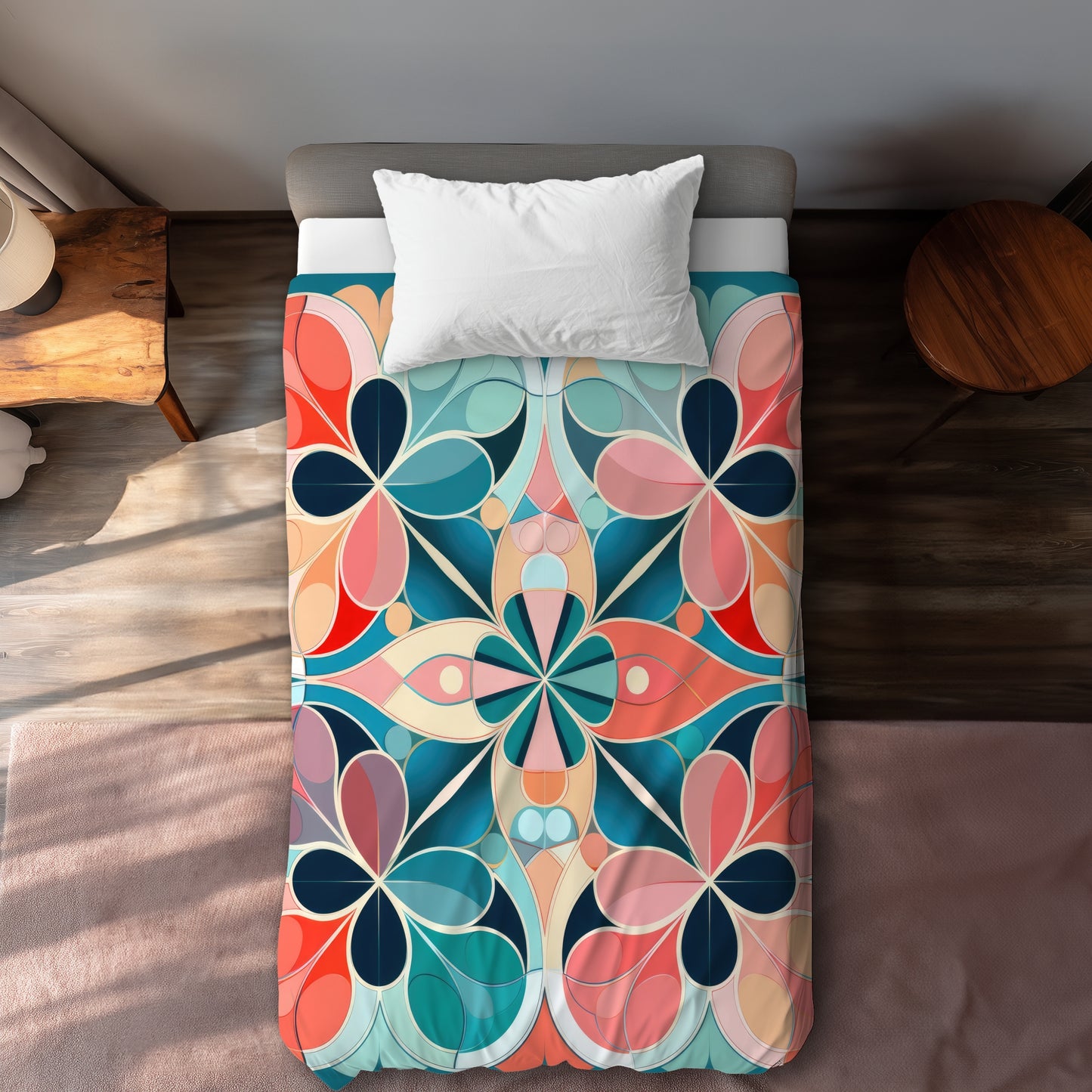 Mandala Coral Duvet Cover | Stylish Home Decor Accent