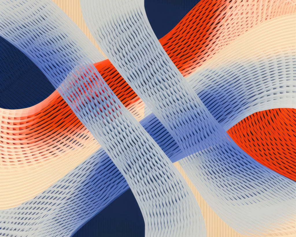 Abstract Threading Red Braided Polyester Placemat | Home Decor