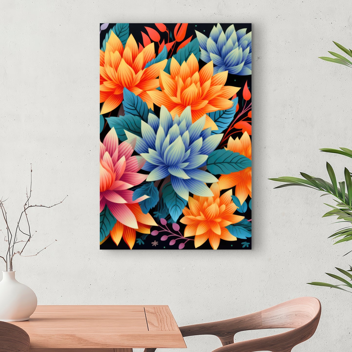 Color bouquet Turquoise Canvas for Stylish Home Decor