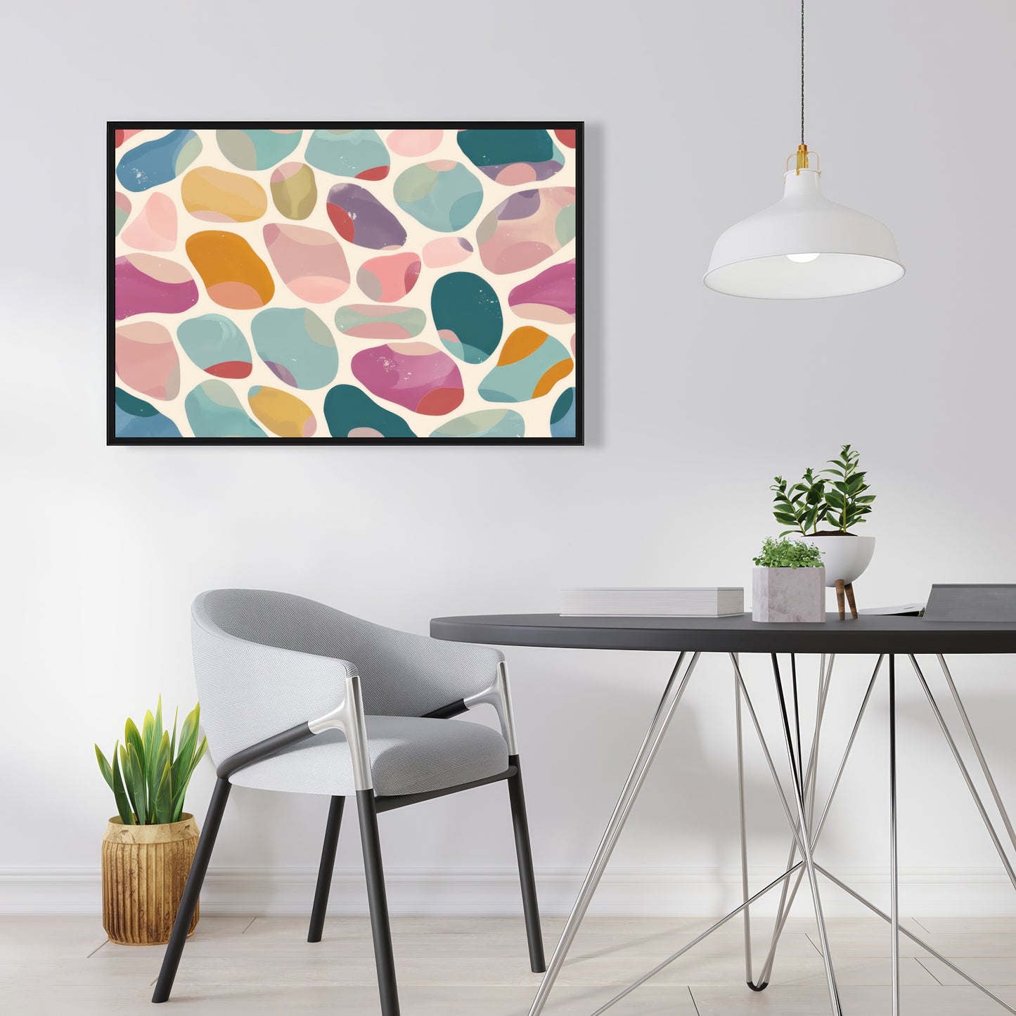 Dots and bops - 36"x36" Framed canvas