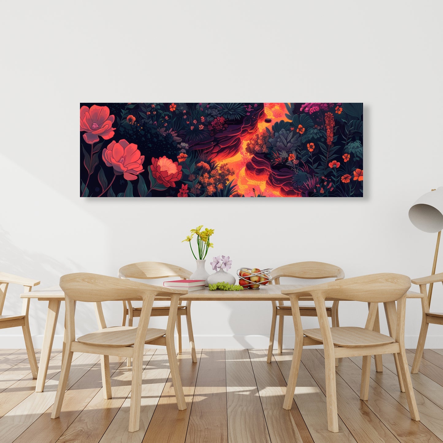 Flowing magma - Black canvas home decor art piece