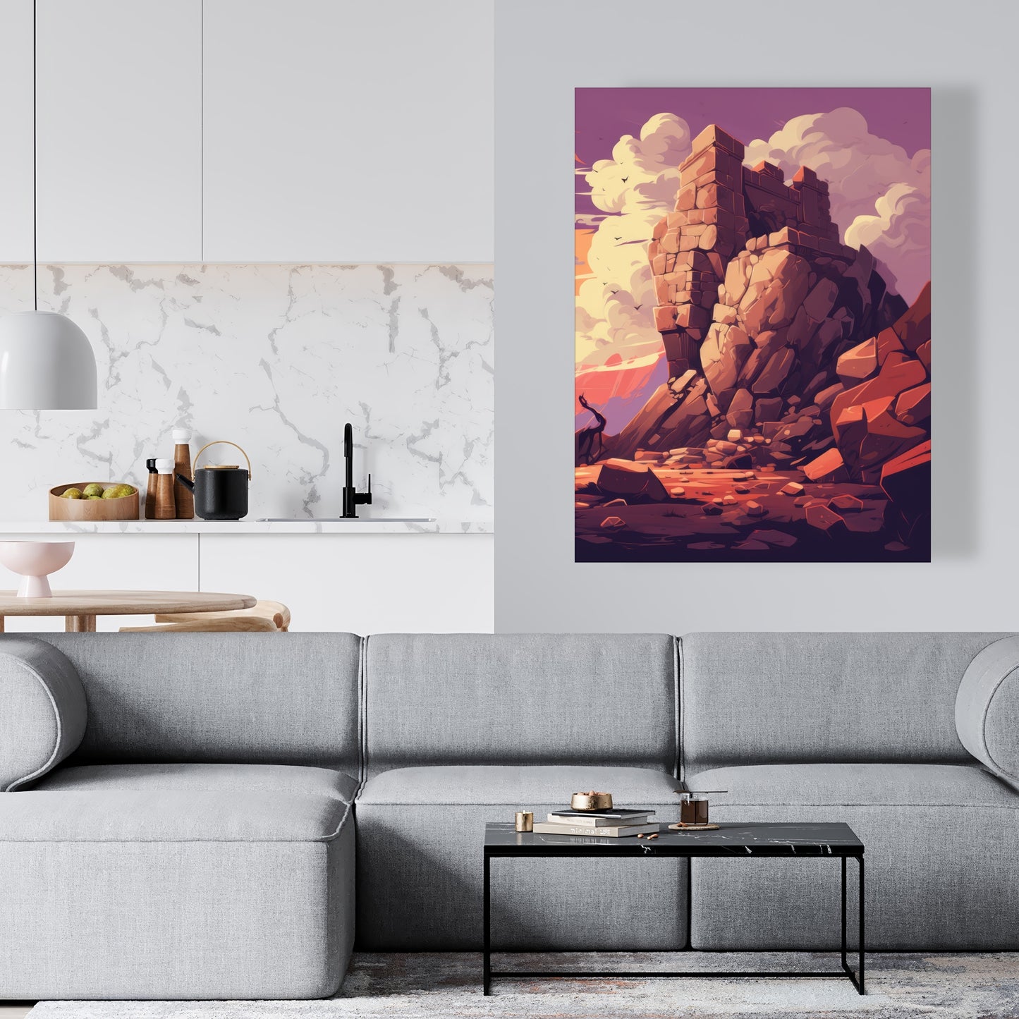 Standing Above - Coral Canvas Art for Elegant Home Decor