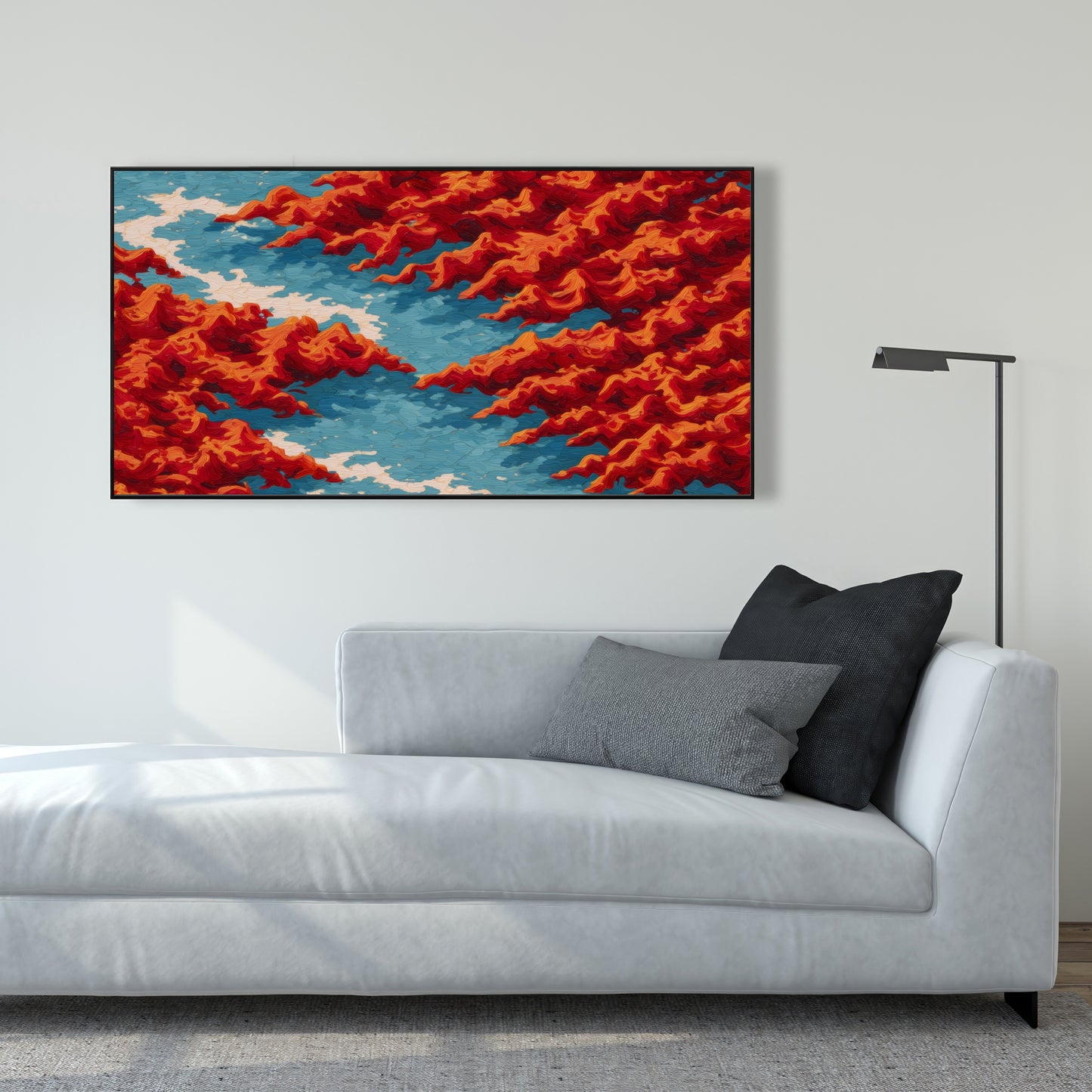 Red mounds - 24"x24" Framed canvas
