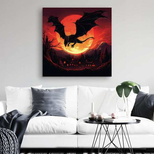 The dragon's wrath - 32"x32" Canvas
