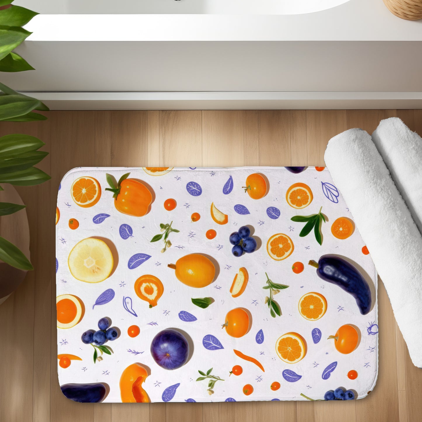 Orange and purple - 17"x24" Bath mat
