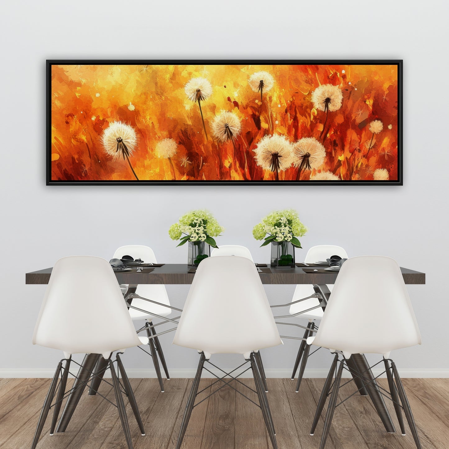 Dandelion fire - 36"x36" Framed canvas