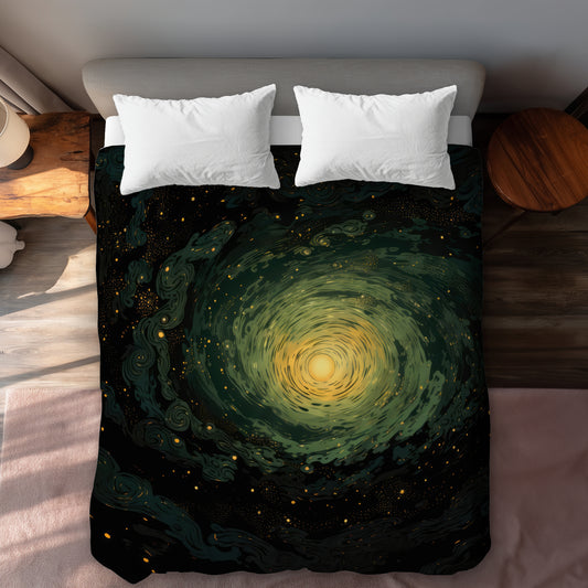 Swirling gases Green Duvet Cover | Stylish Home Decor
