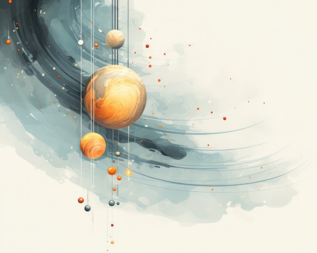 Hanging planets Blue Polyester Placemat | Home Decor Accent