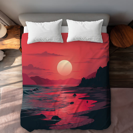 Red Sky Red Duvet Cover - Stylish Home Decor for Every Room