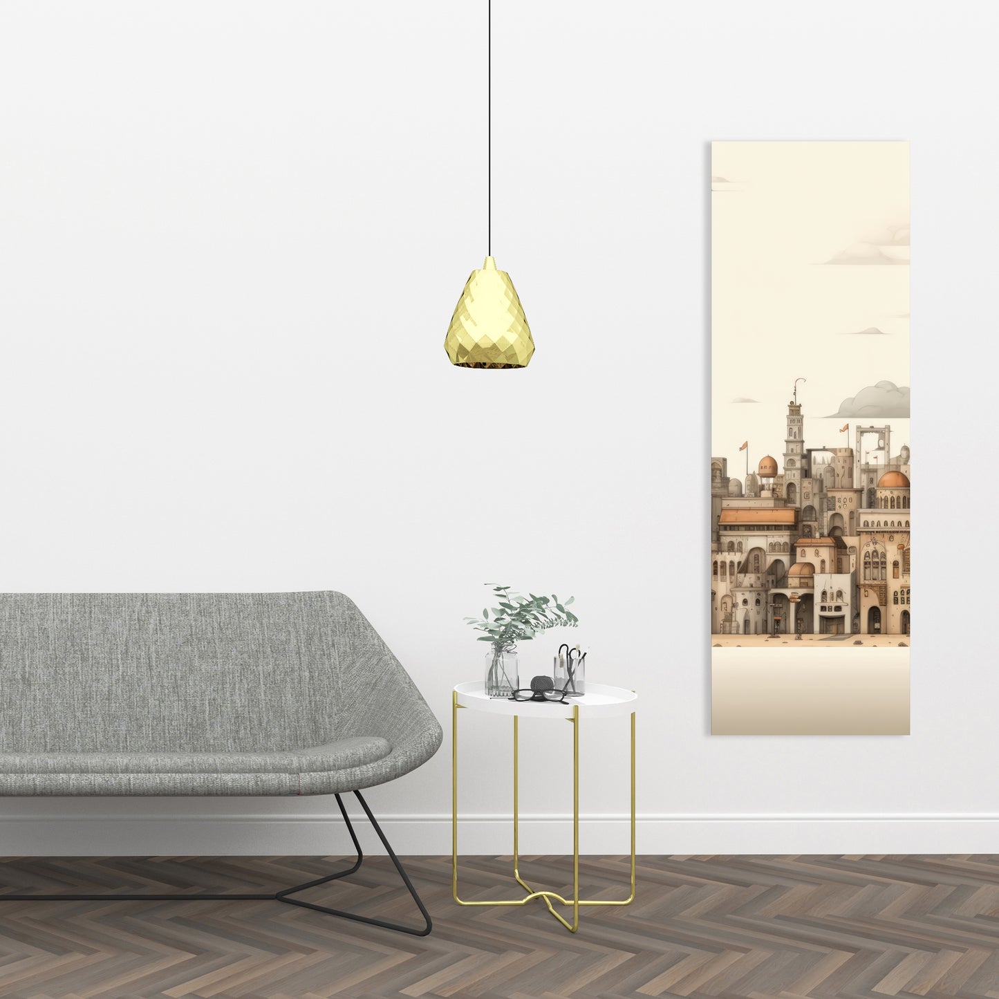 The Old Town - Brown Canvas Art for Home Decor | Stylish Wall Art