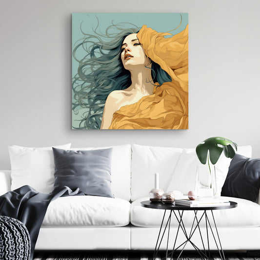 Sensual flow - Beige Canvas Art for Elegant Home Decor