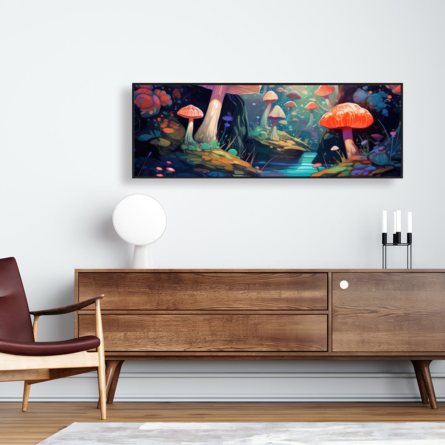 Whimsical forest - Framed Canvas - Print on demand