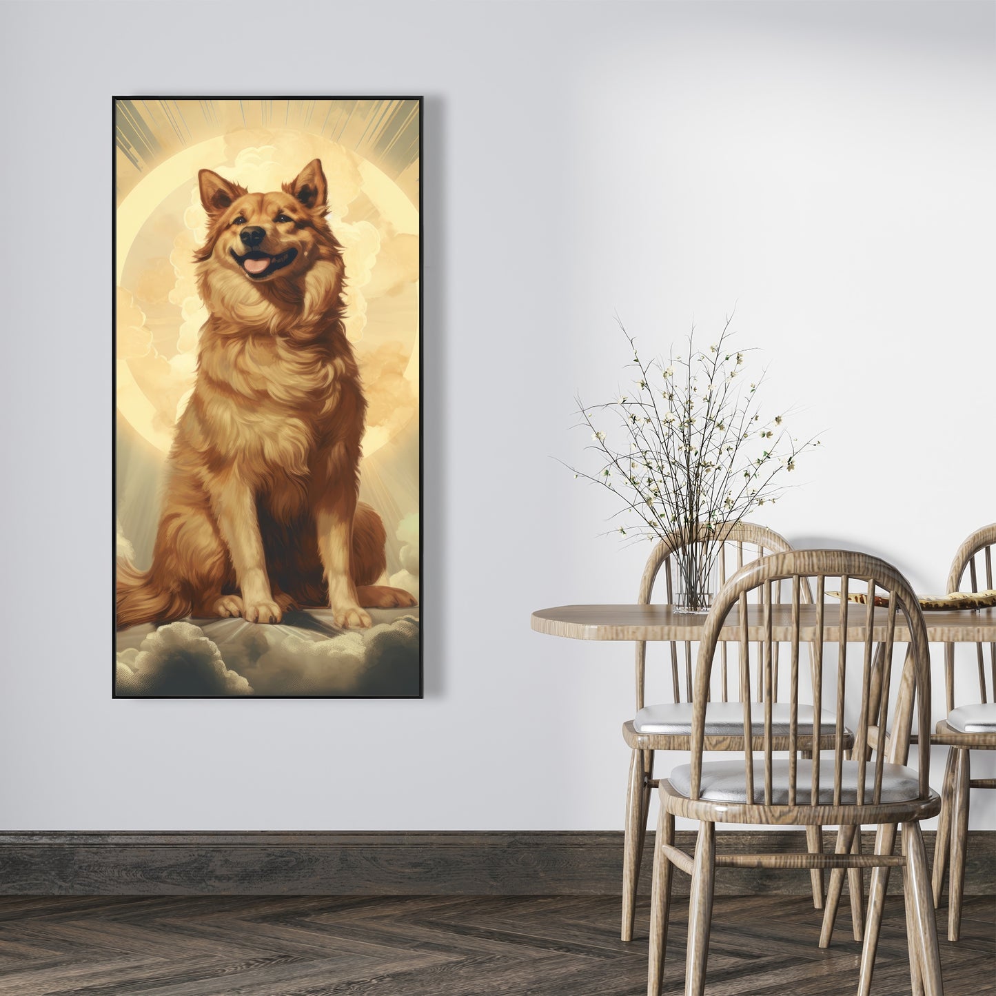 Man's best angel - 36"x36" Framed canvas