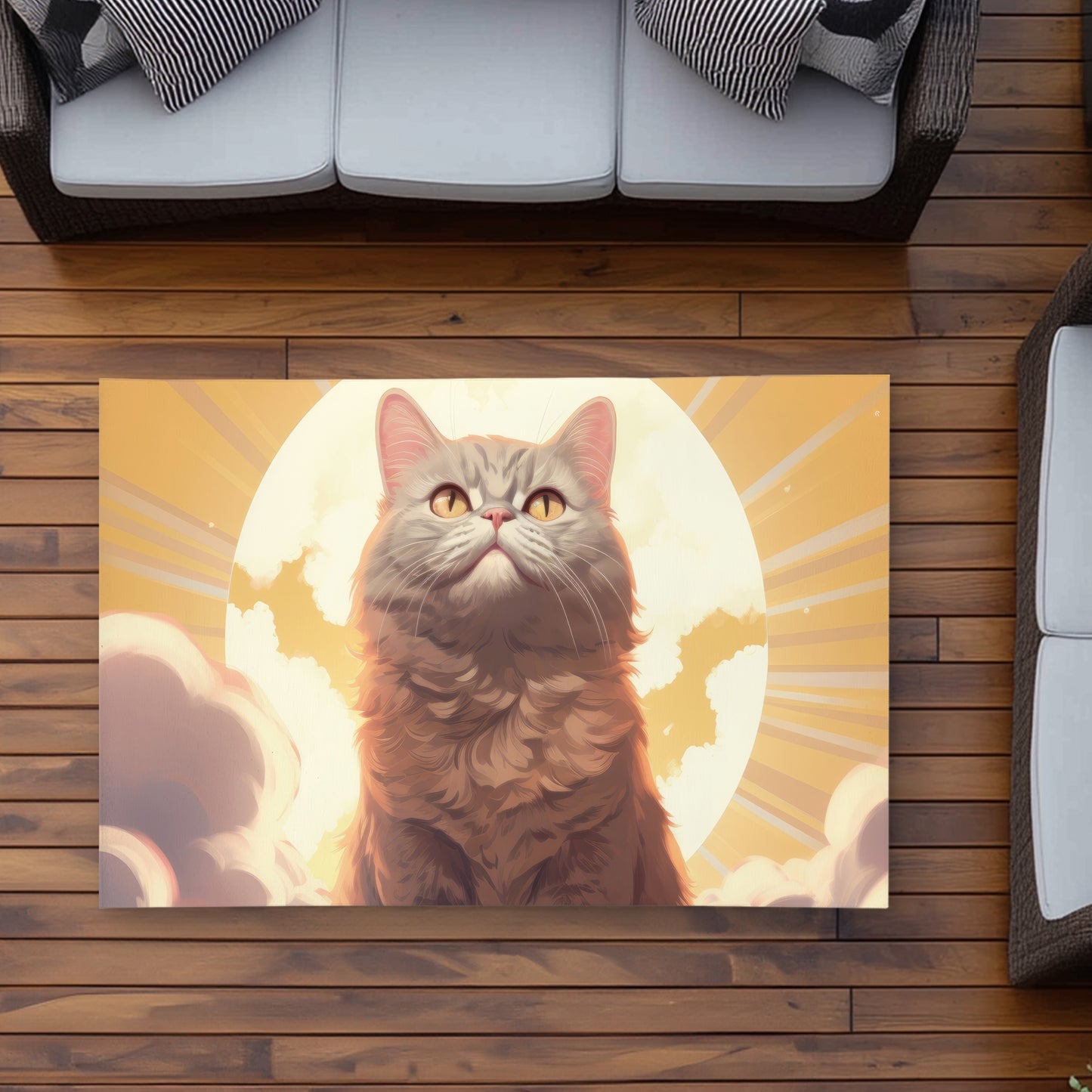 Intangible Purr Yellow Outdoor Area Rug for Home Decor