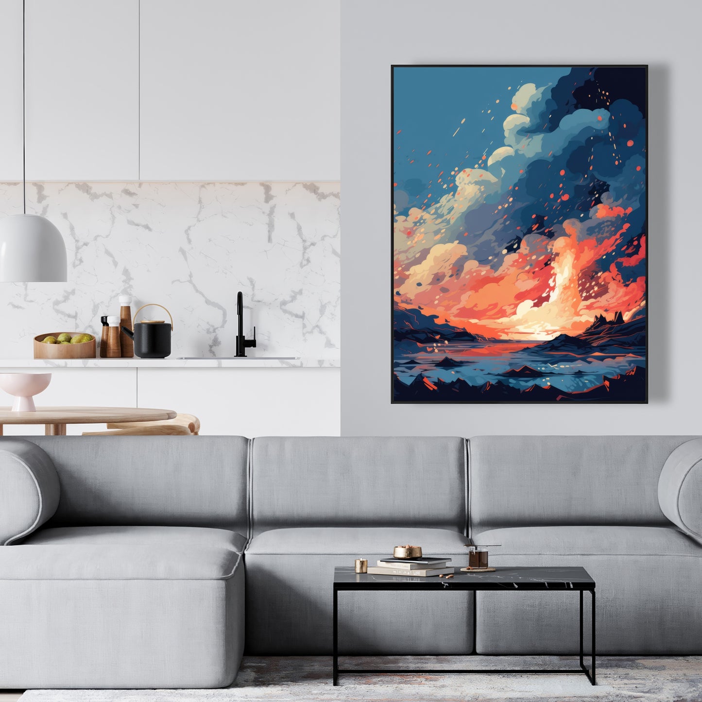 Magma does not wait - 36"x36" Framed canvas