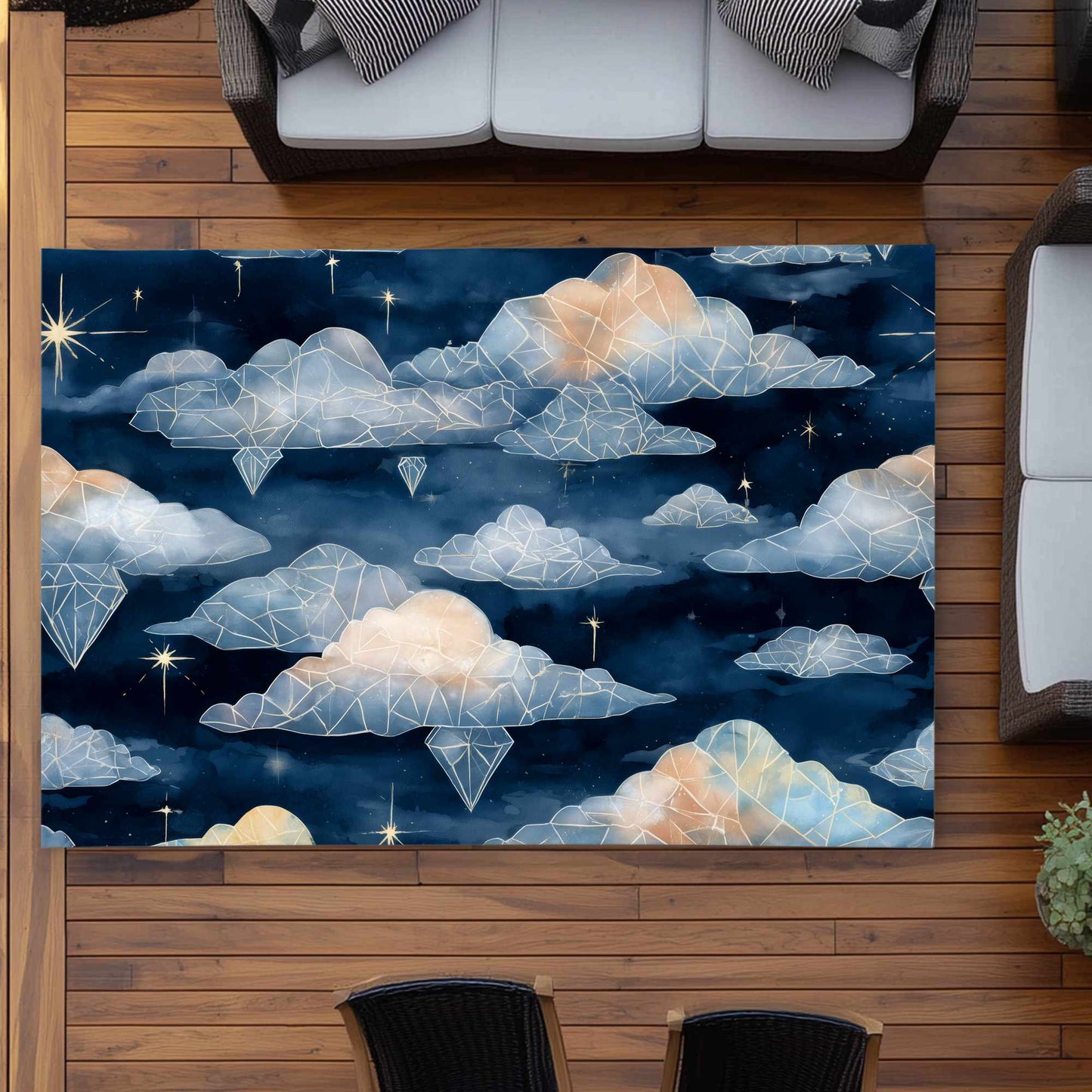 Tapis d'extérieur Nuages de cristal célestes | Décoration chic