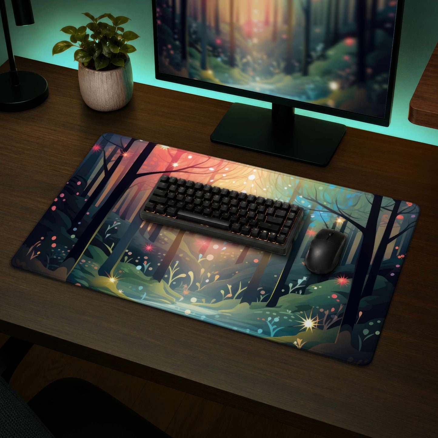 Magical Forest Desk Mat - Stylish Home Decor Desk Accessory