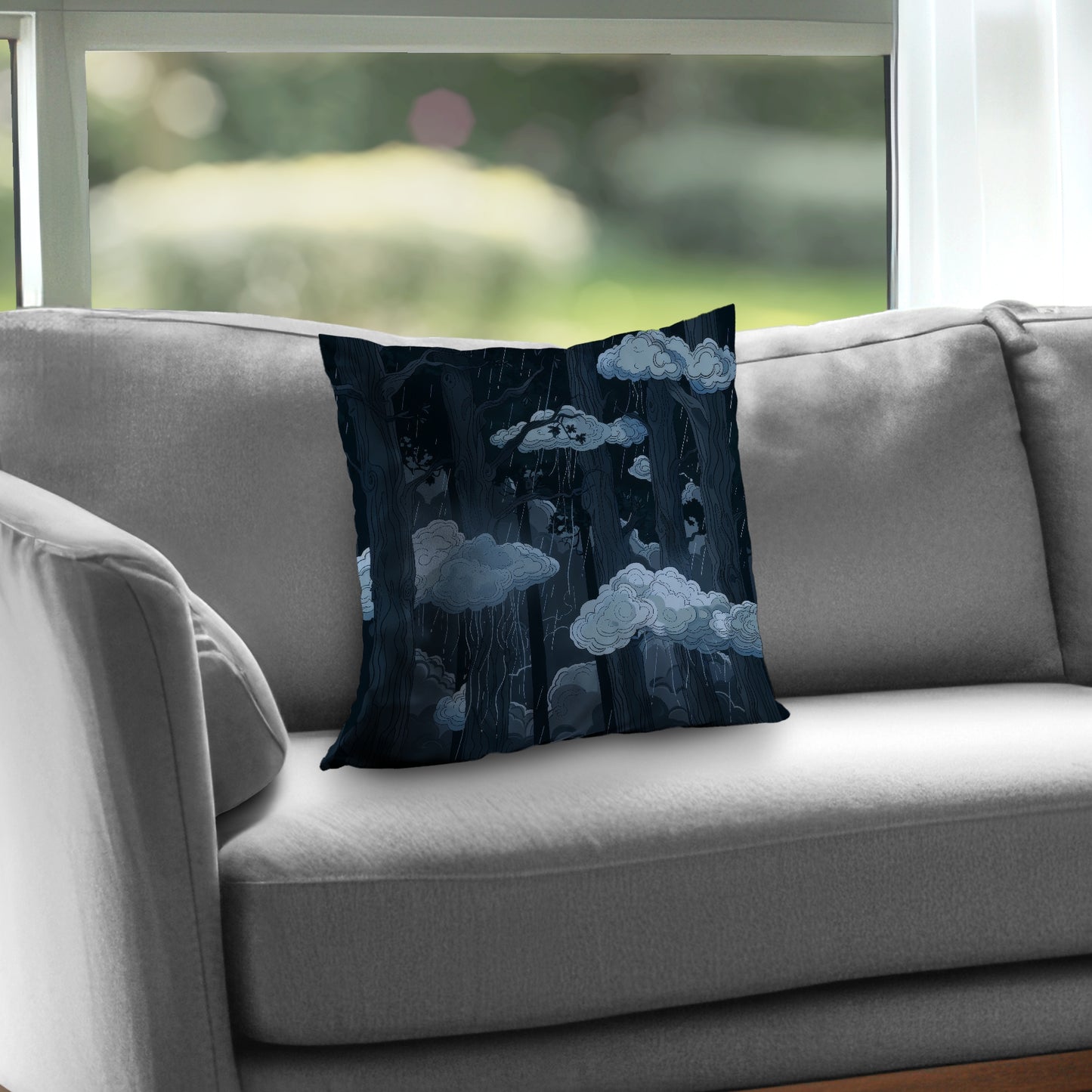 Sneeky clouds White Poly Twill Throw Pillow | Home Decor Insert