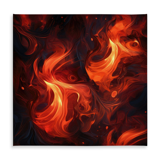 Fires of Heck Red Tablecloth - Indoor/Outdoor Home Decor