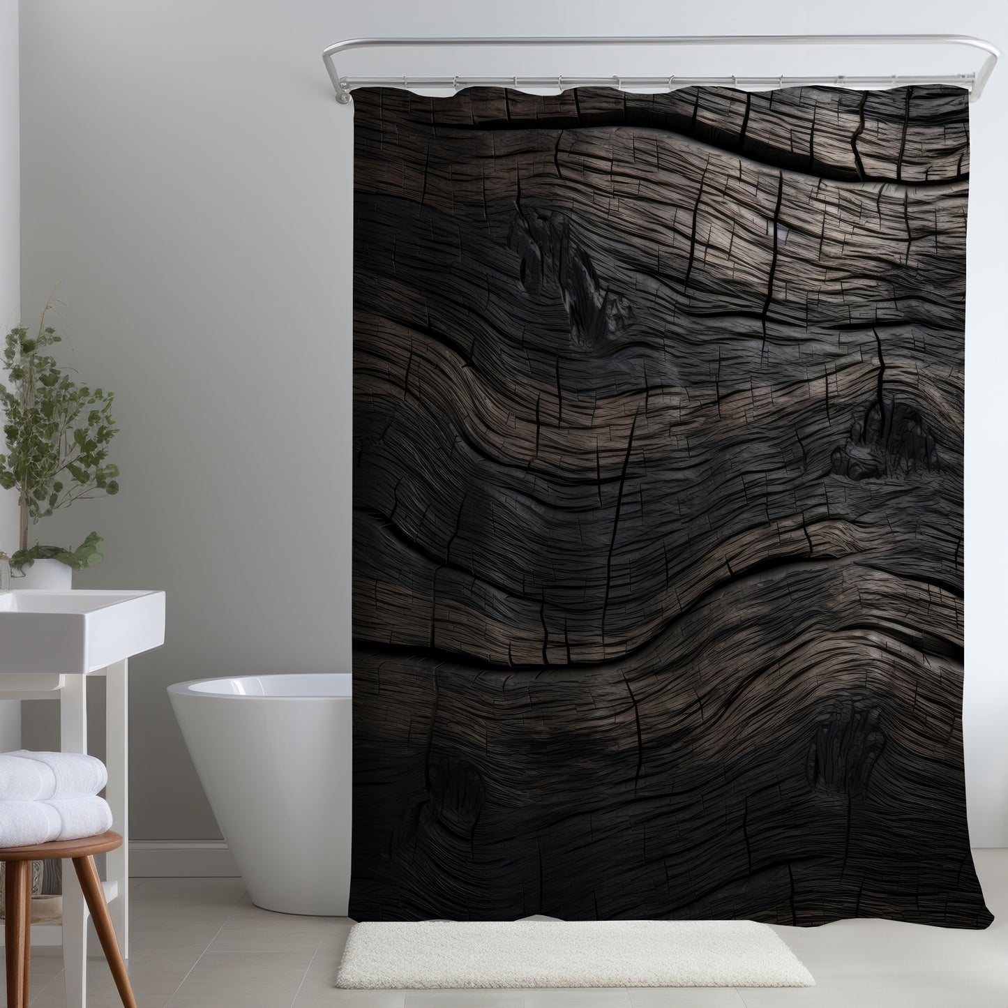 Dark wood - Shower Curtain