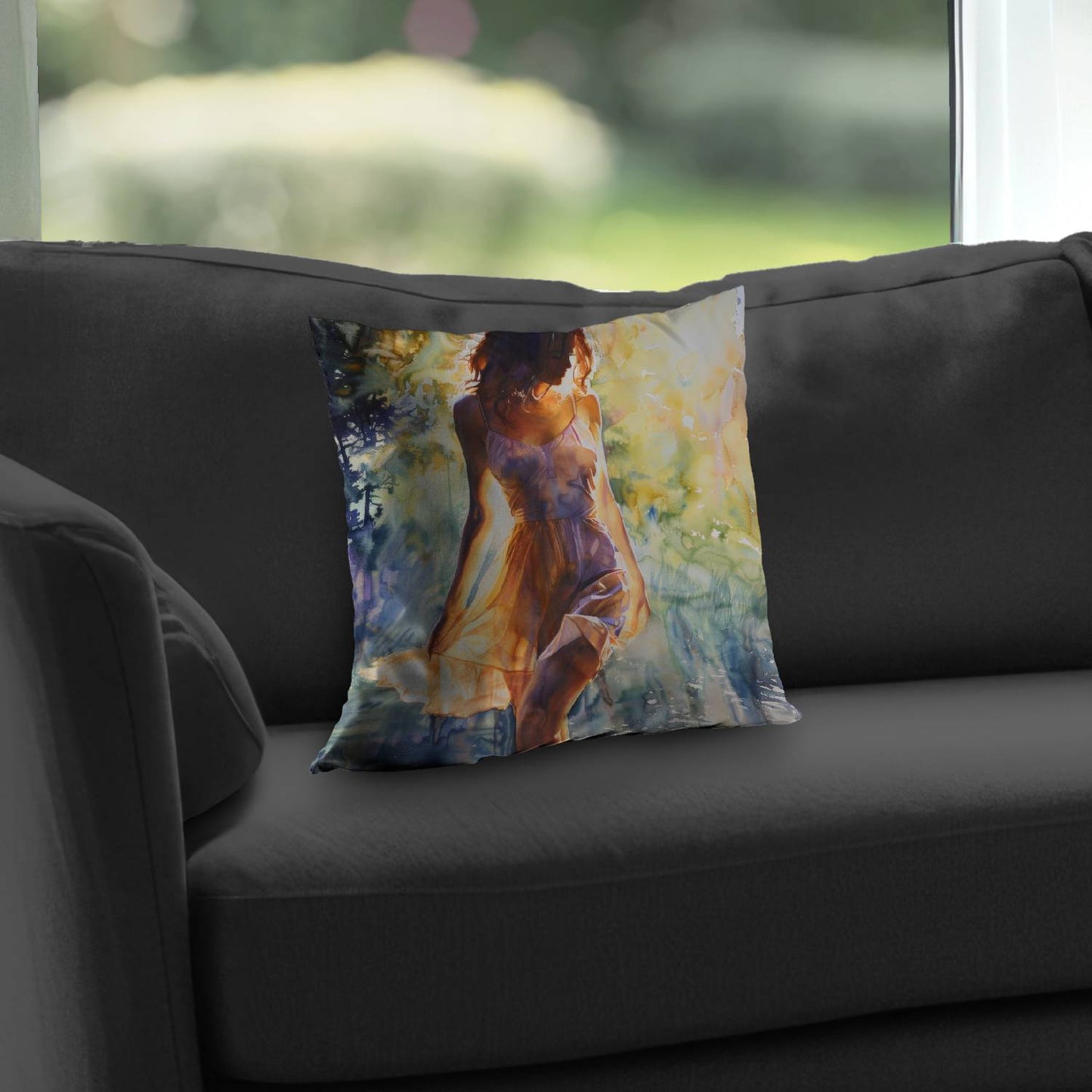 Coussin décoratif en sergé de polyester « Hors de l'eau » - Accessoire de décoration intérieure