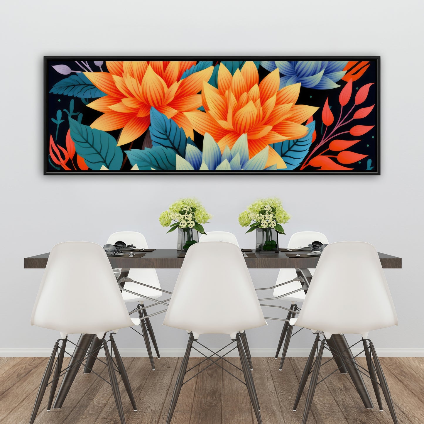 Color Bouquet - Pink Framed Canvas for Home Decor
