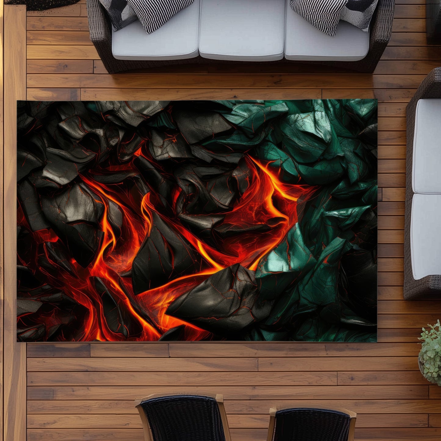 Imminent Rupture Red Outdoor Area Rug | Home Decor Essentials