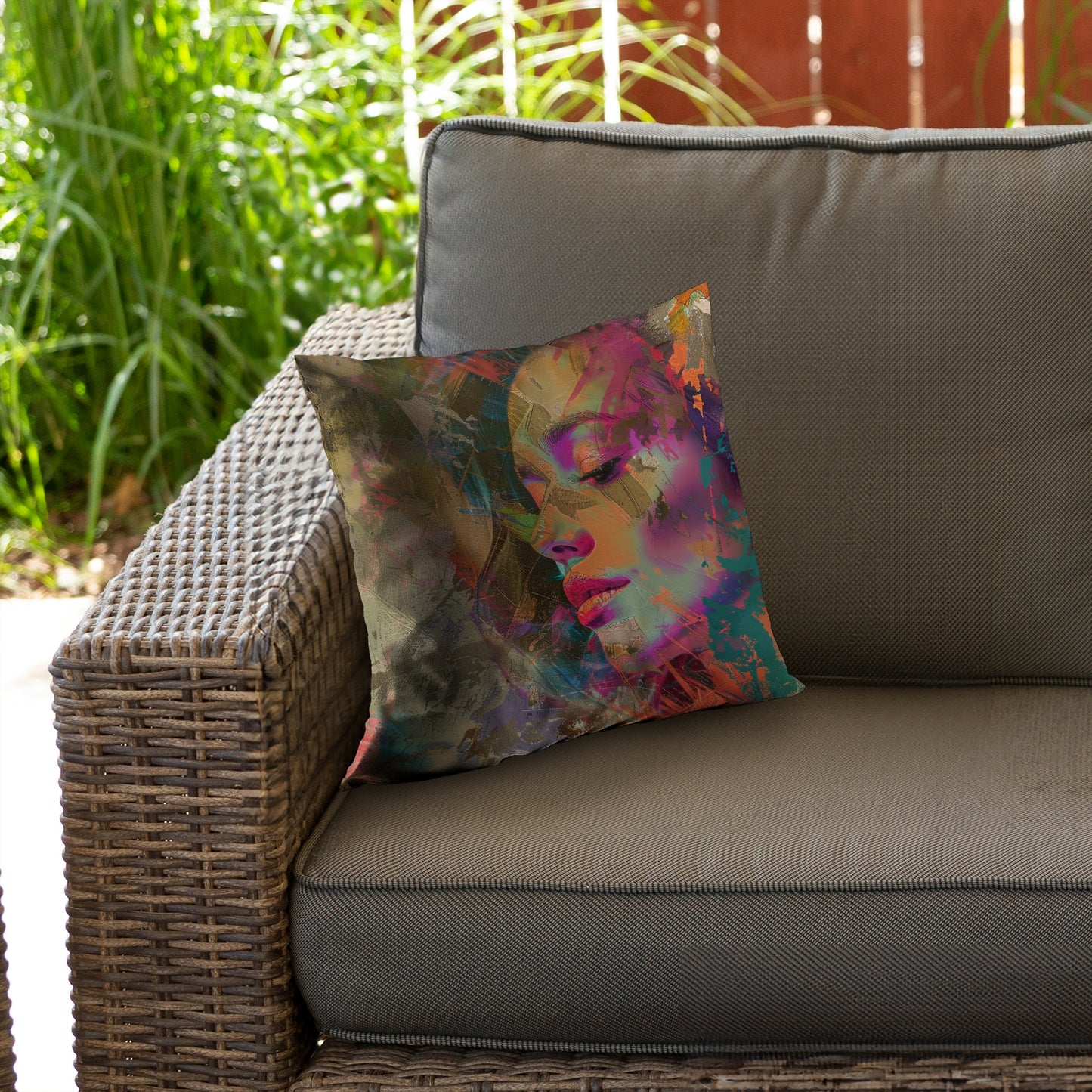 Grunge Look Coral Poly Twill Throw Pillow Insert for Home Decor