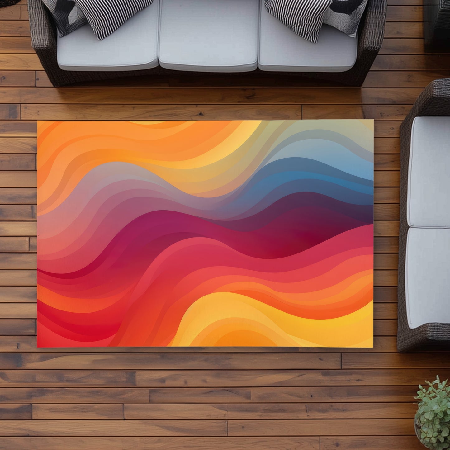 Cloudy Sky Blue Outdoor Area Rug for Home Decor | Stylish Design