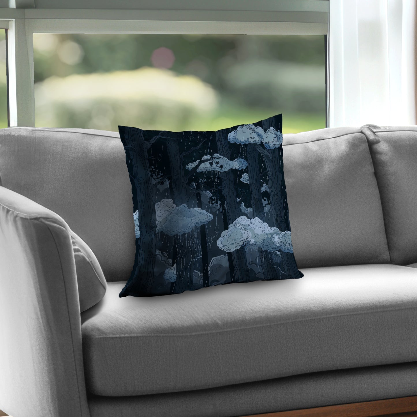 Sneeky clouds White Poly Twill Throw Pillow | Home Decor Insert