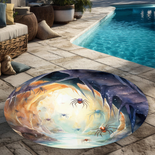 Dire White Round Outdoor Area Rug | Stylish Home Decor