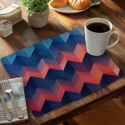 Heat Waves Blue Braided Polyester Placemat | Home Decor Accent