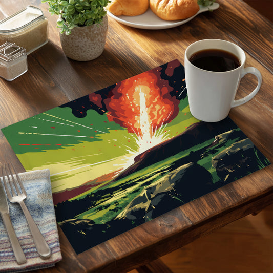 The Crash - Green Polyester Placemat for Home Decor