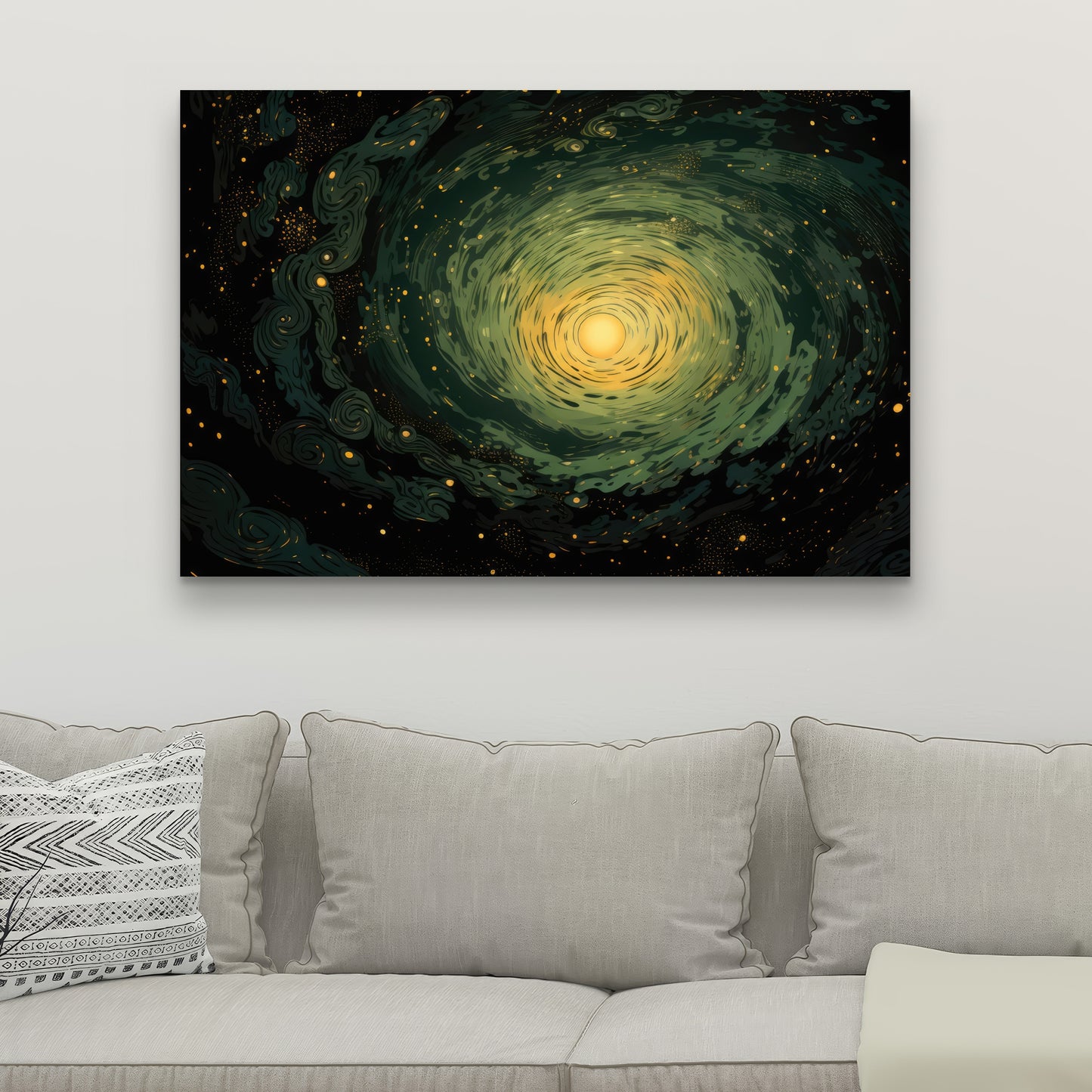 Swirling Gases - Black Canvas Art for Elegant Home Decor