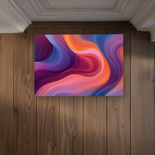 Purple Haze Orange Indoor Outdoor Door Mat - Home Decor