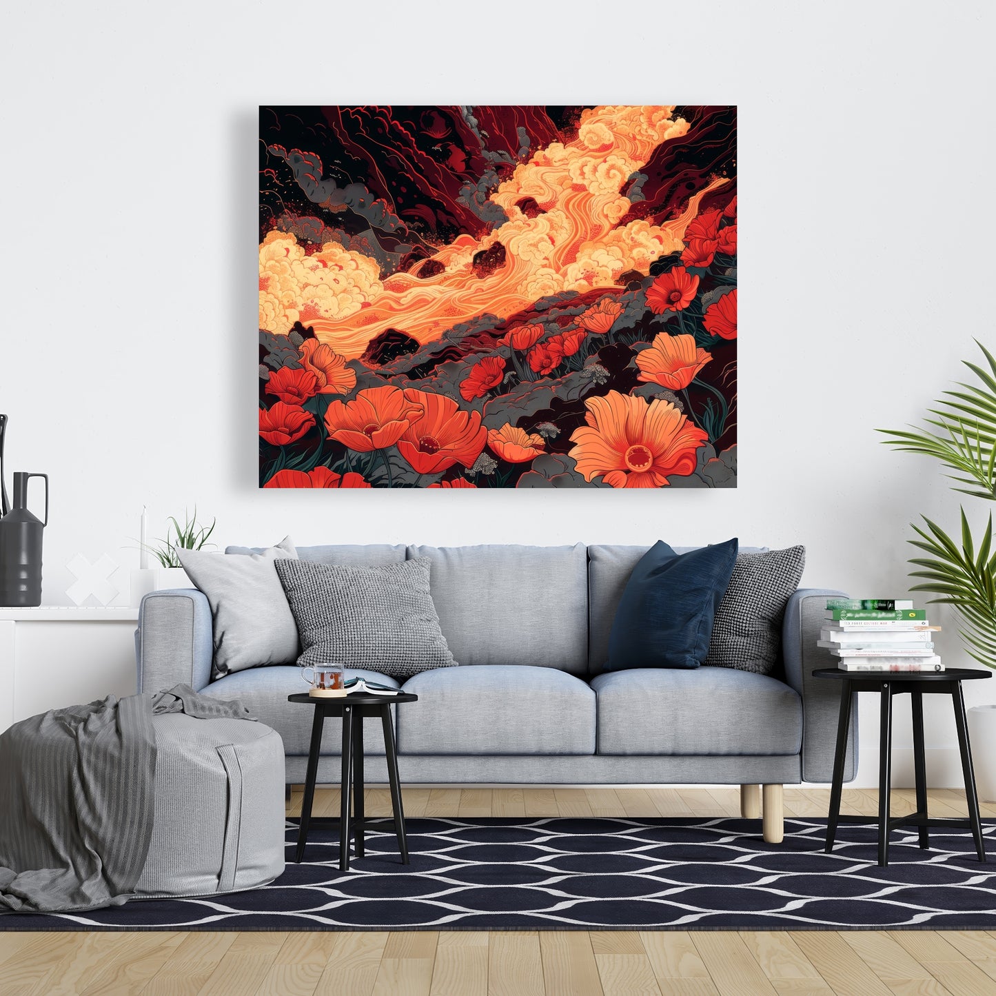 The Big Burn - Black Canvas Home Decor Art | Modern Wall Piece