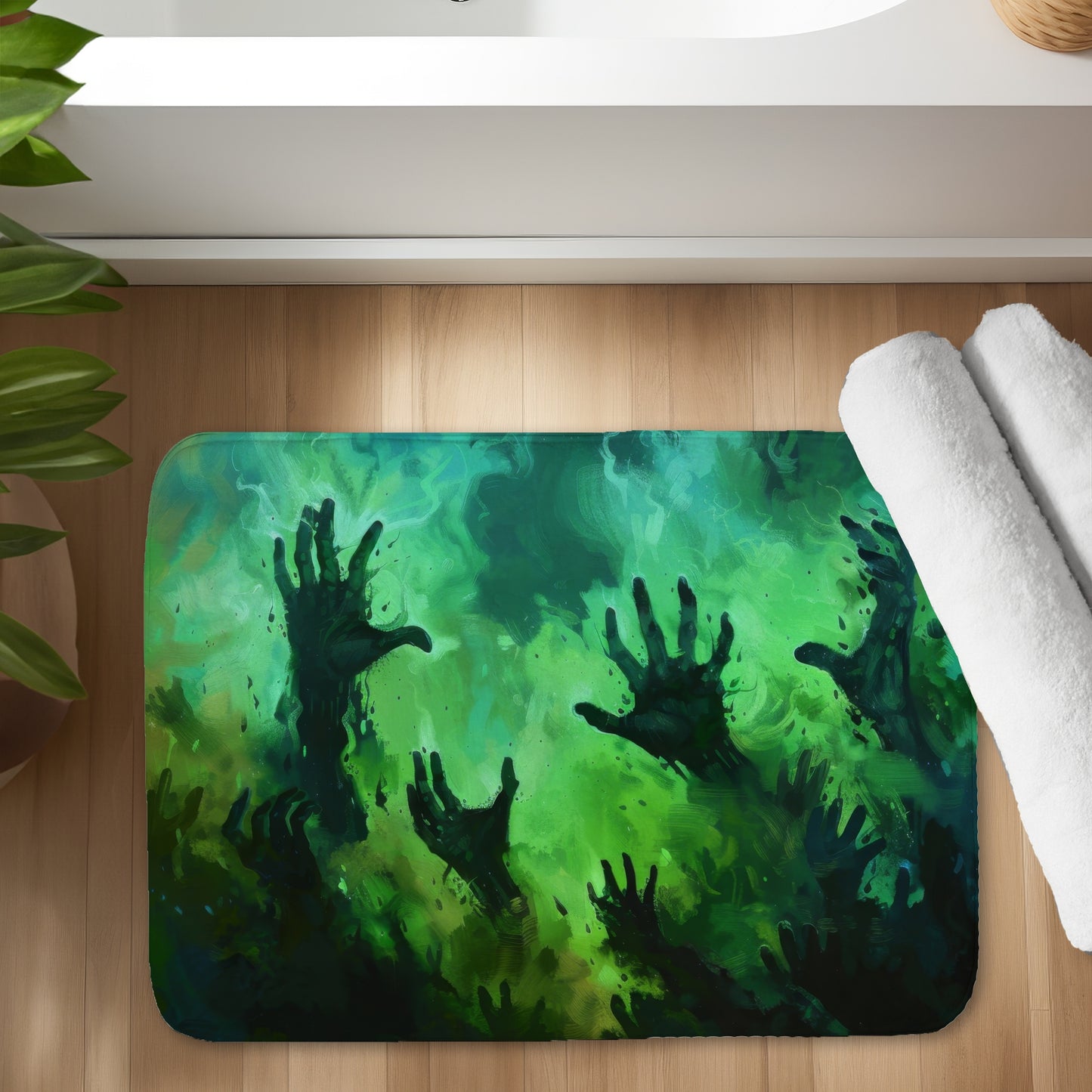 Hands of despair - 17"x24" Bath mat