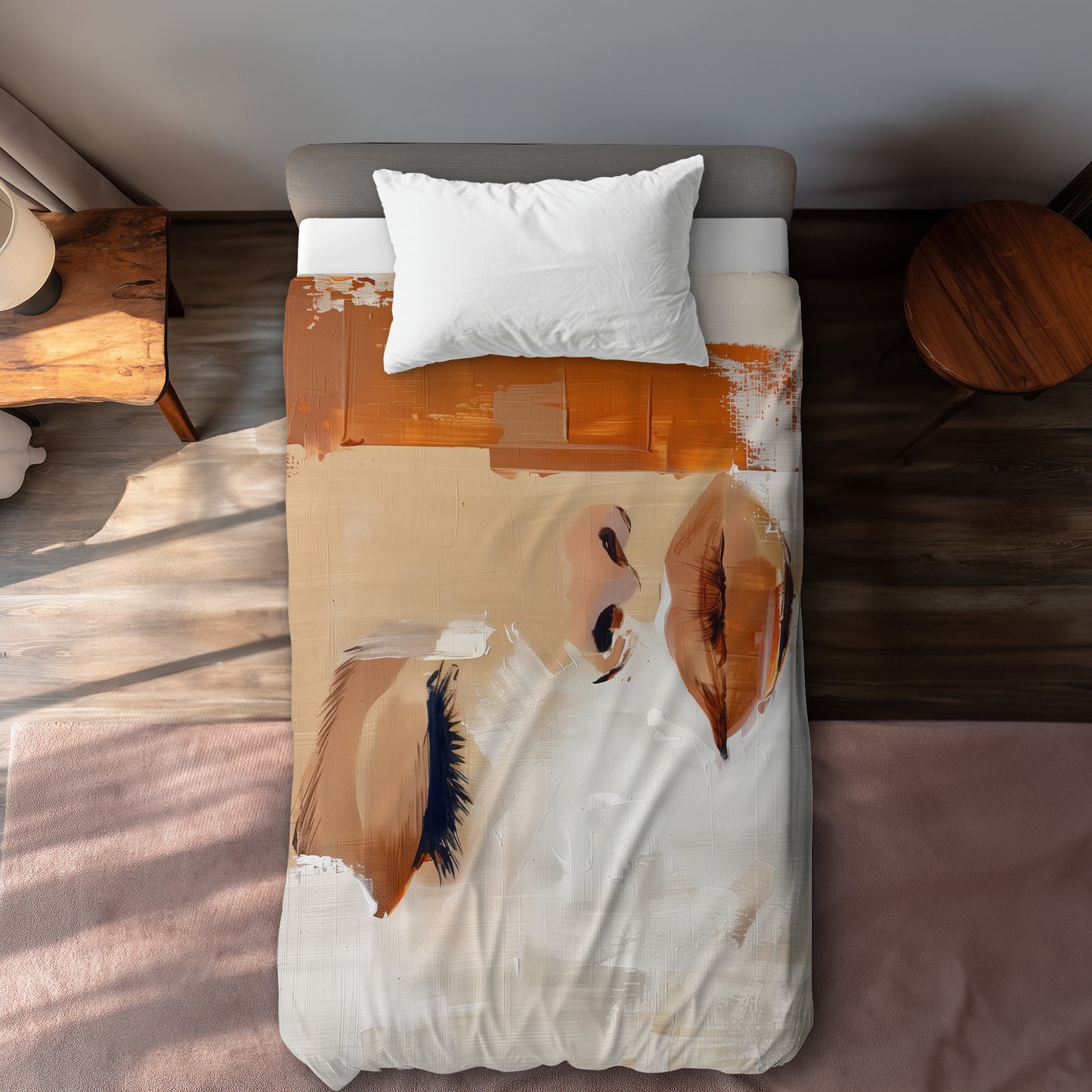 Half Beige Duvet Cover - Elegant Home Decor for Cozy Spaces