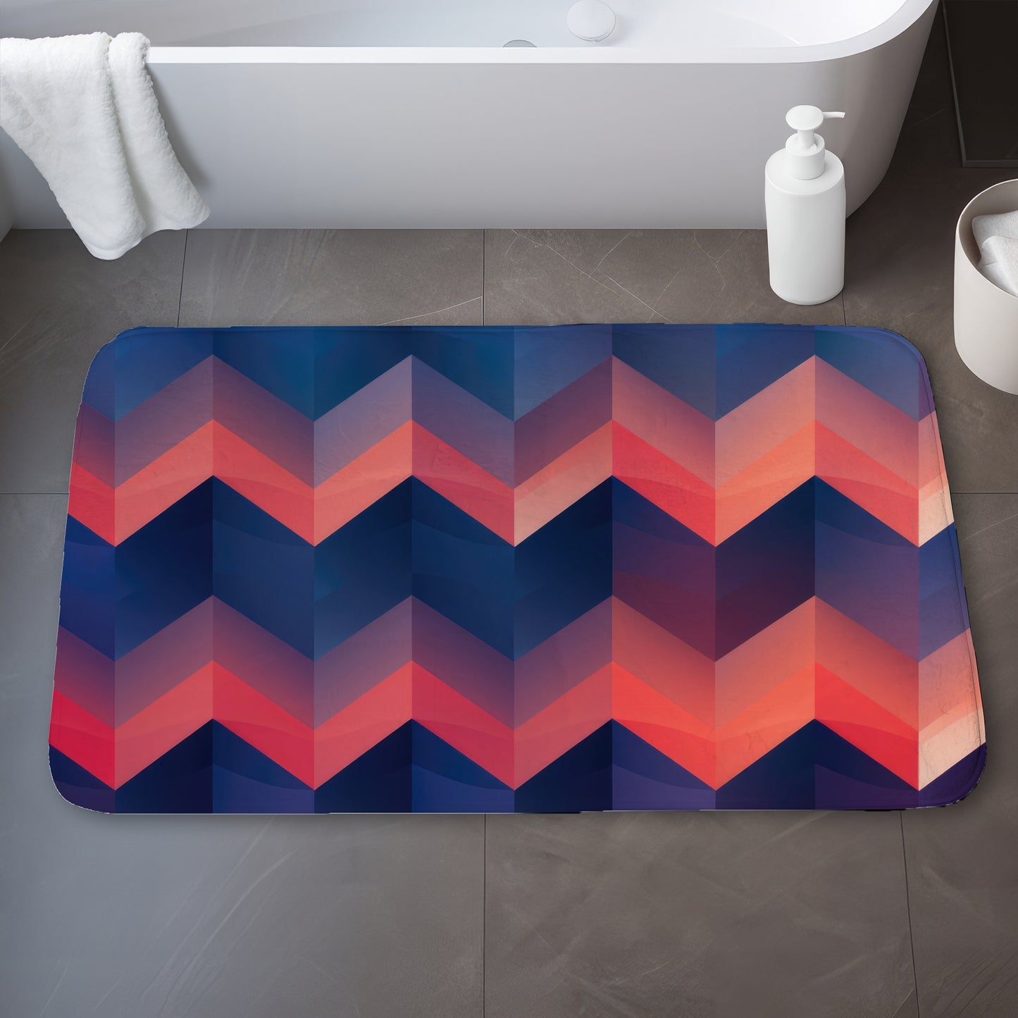 Tapis de bain vagues de chaleur | Tapis de bain élégant pour la maison