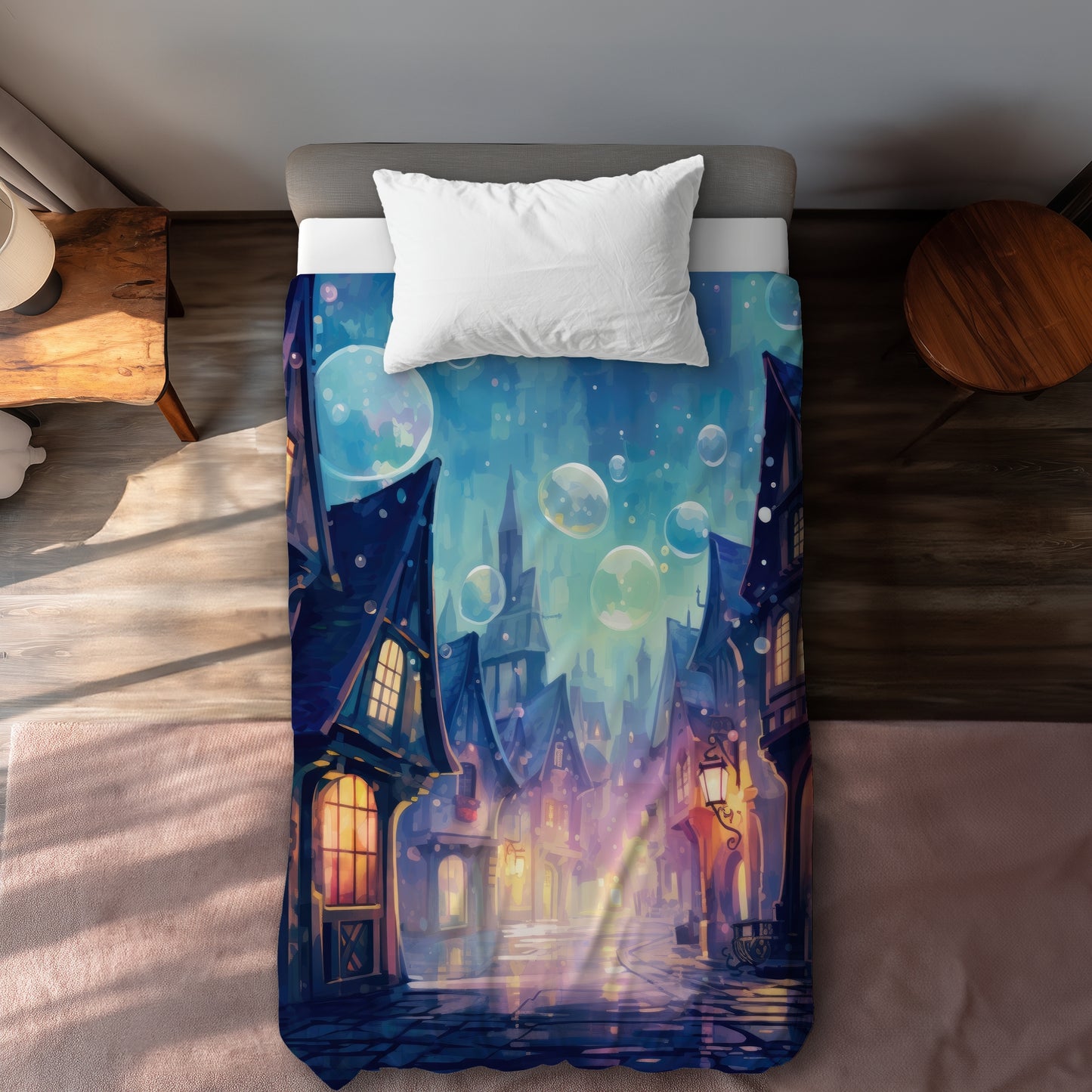 Bubble ville - 88"x88" Duvet Cover