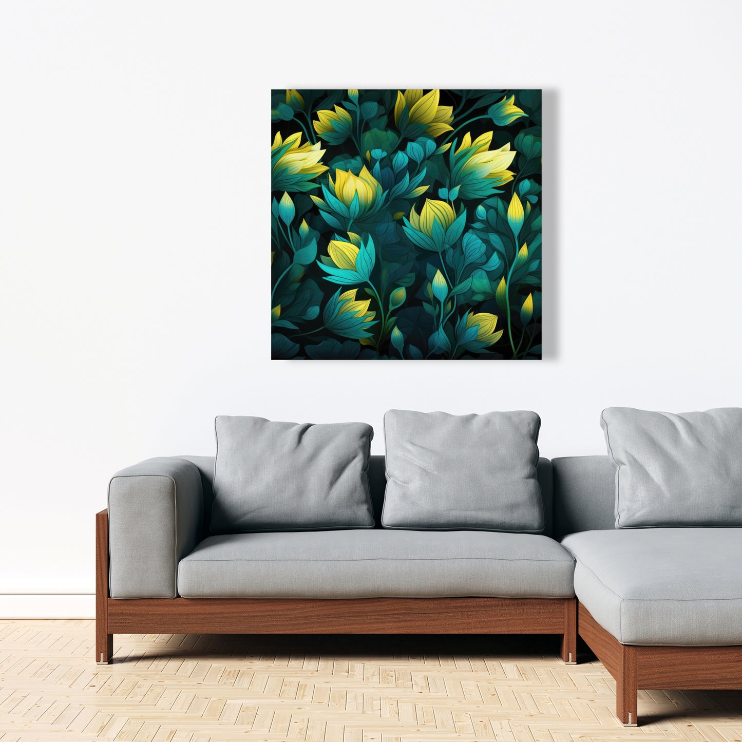 Intense Bloom - Green Canvas Art for Home Decor | Vibrant Style